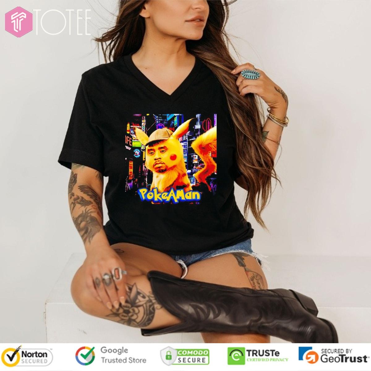 Pokeaman Parody Sean Combs Pikachu Pokemon V-neck