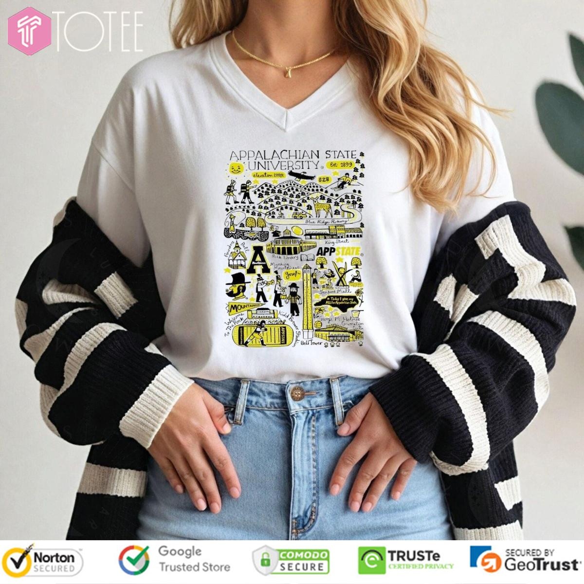 Appalachian State University Art Illustration V-neck
