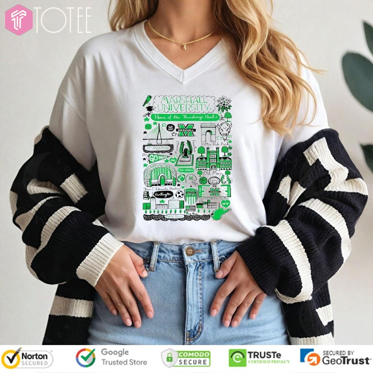 Marshall University Art Illustration V-neck