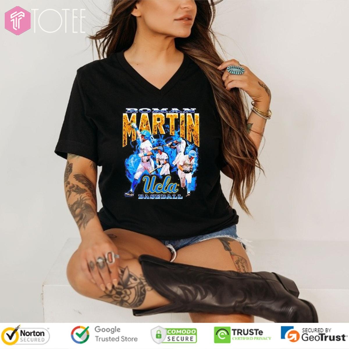 Roman Martin 90S Picture Collage Ucla Bruins Baseball V-neck