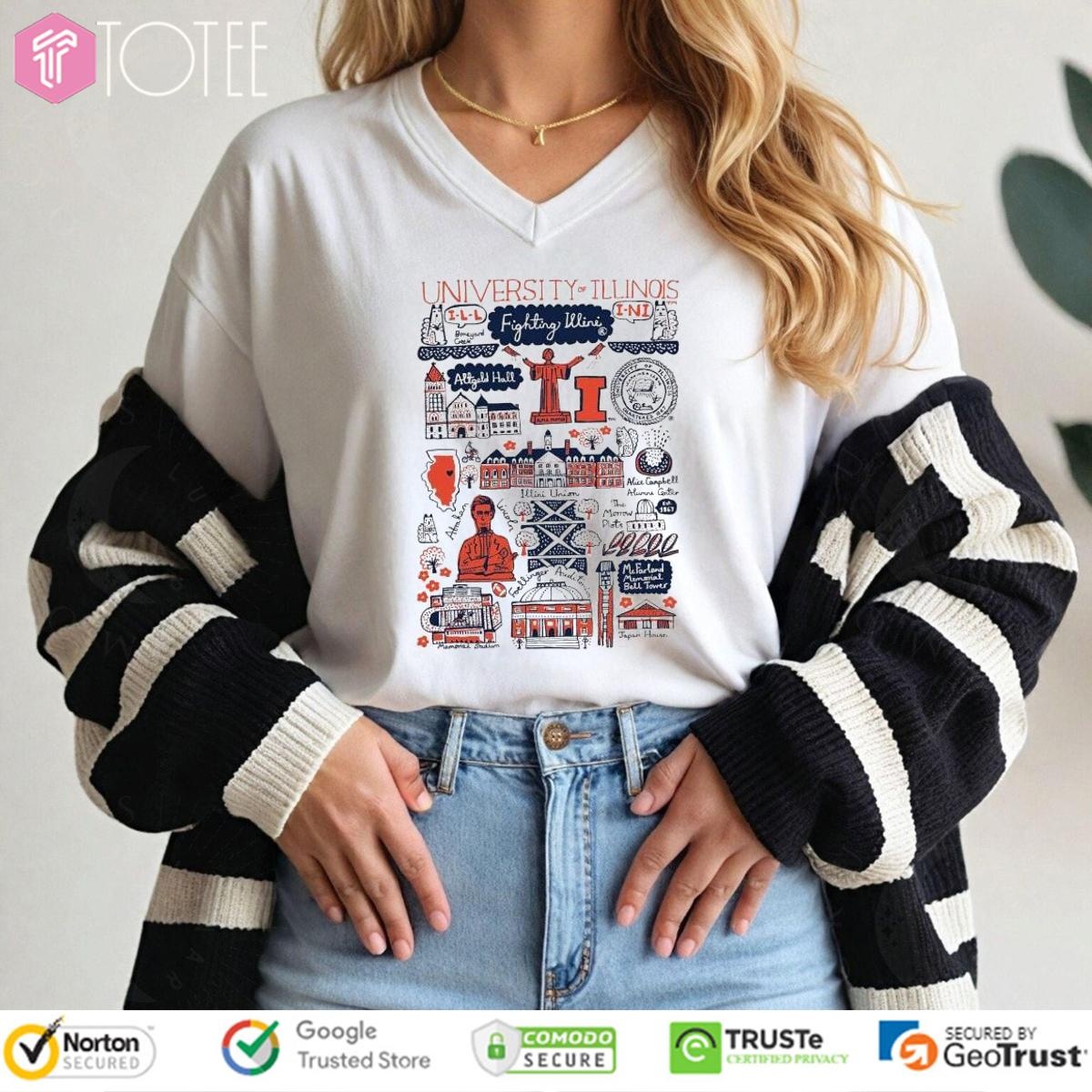 University Of Illinois Art Illustration V-neck