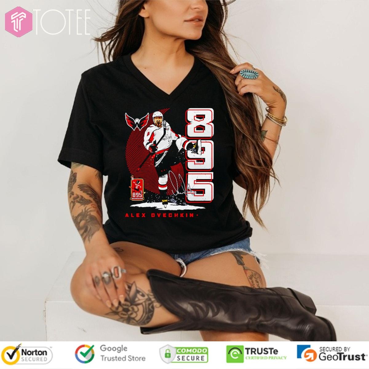Alex Ovechkin 895 Goals Scorer Washington Capitals Signature V-neck