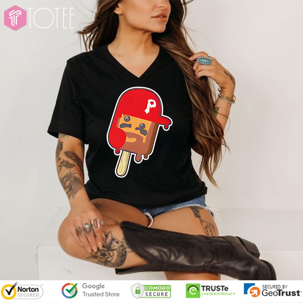 Bryce Pop Ice Cream Baseball Parody Bryce Harper Philadelphia Phillies V-neck