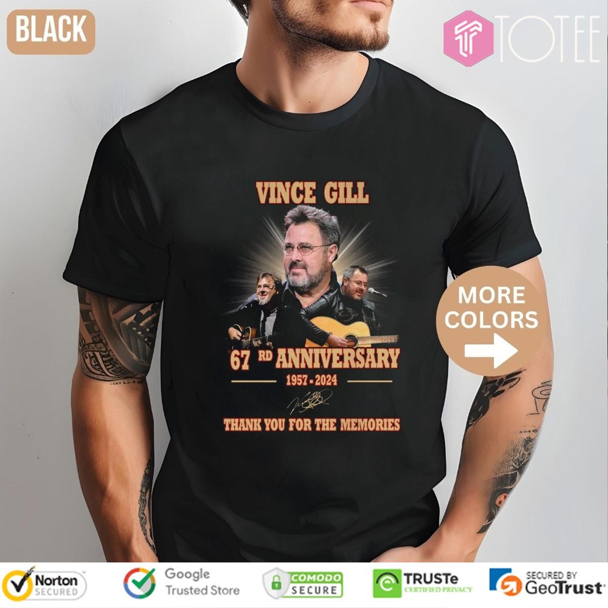 67Rd Anniversary 1957-2024 Vince Gill Signature T-shirt