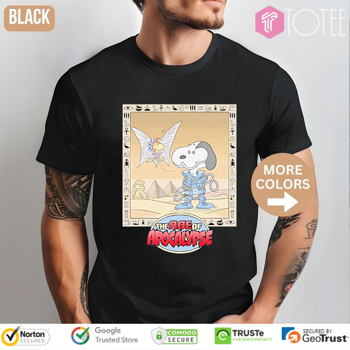 Snoopacolypse Parody Snoopy Woodstock The Age Of Apocalypse X-Men Marvel T-shirt