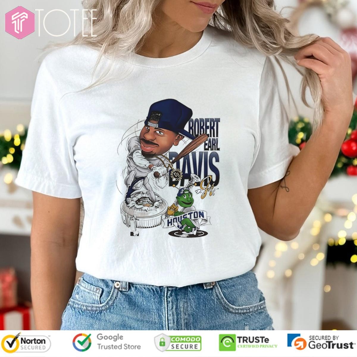 Robert Earl Davis Jr. Dj Screw Houston Baseball Ver Cartoon T-shirt