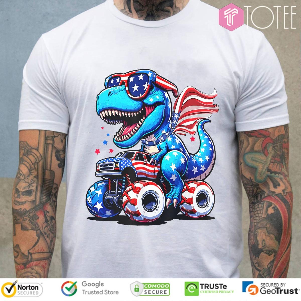 T-Rex Dinosaur 4Th Of July Amerisaurus T-shirt