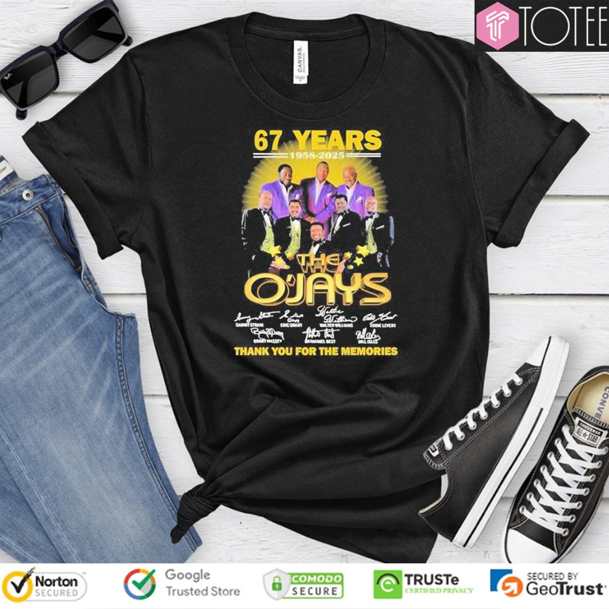 67 Years 1950-2025 The Ojays Signatures T-shirt