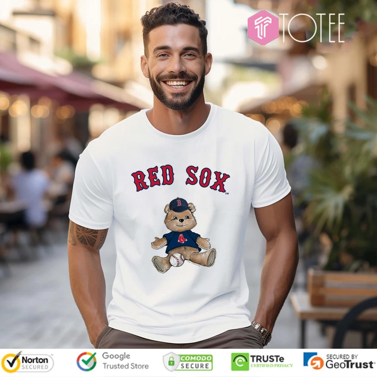 Tiny Turnip Teddy Bear X Boston Red Sox Baseball T-shirt