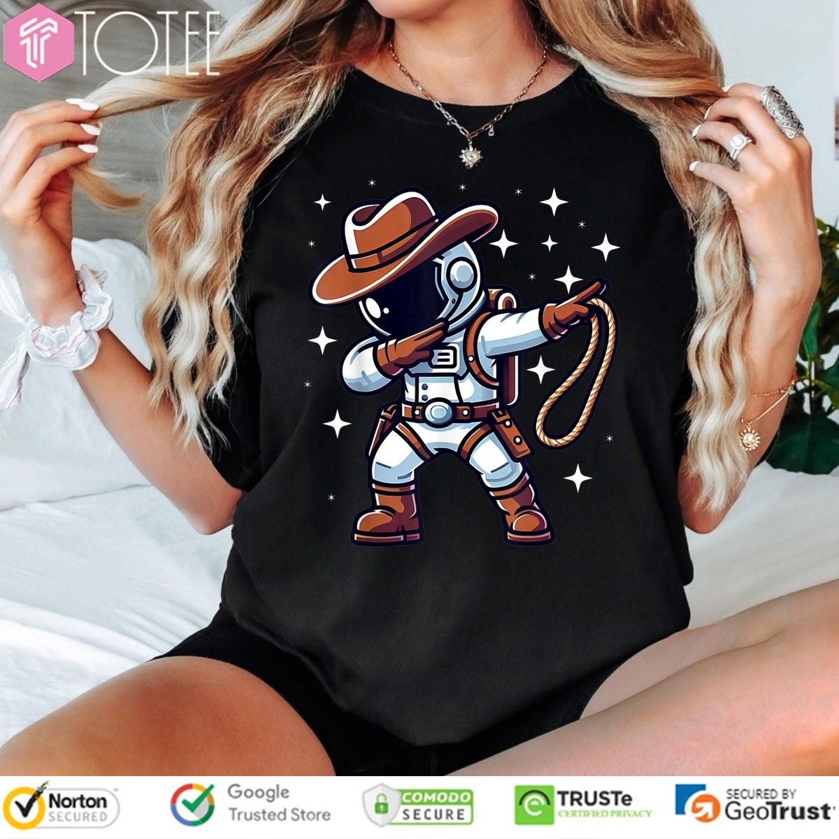 Dabbing Astronaut Cowboy Space T-shirt