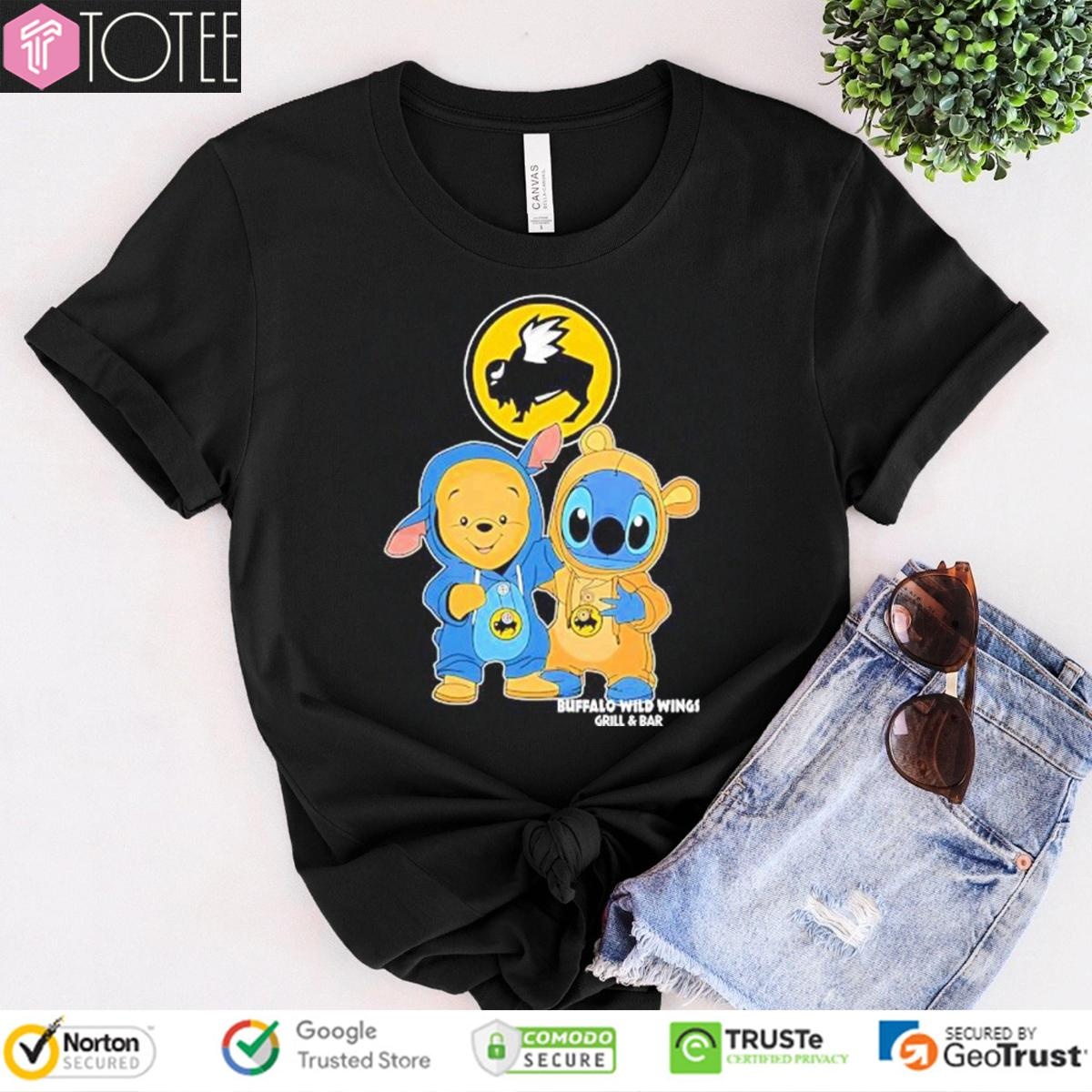 Pooh And Stitch Buffalo Wild Wings Grill And Bar T-shirt